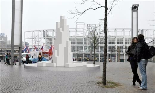 Montage van VIV op stationsplein